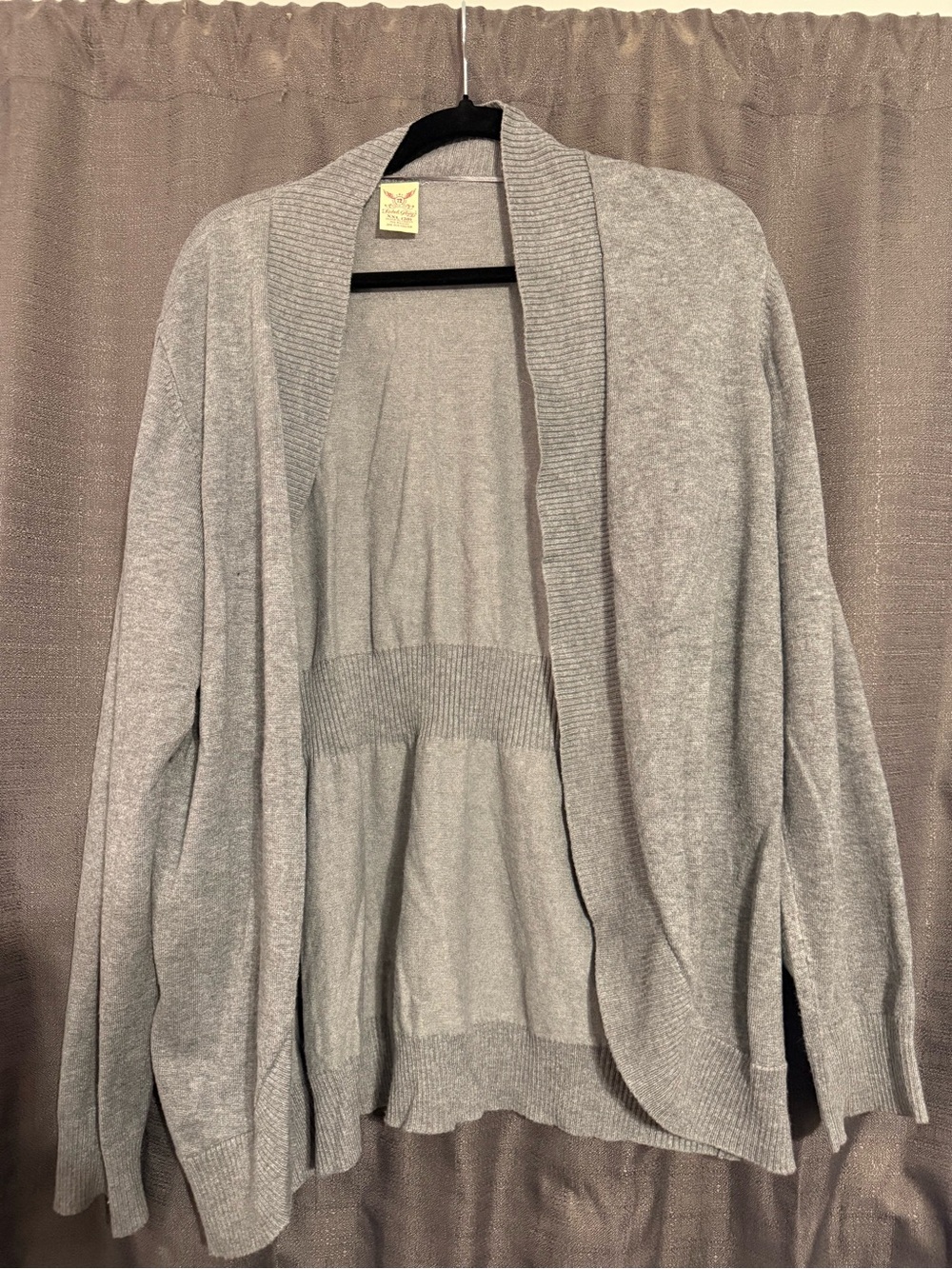Faded Glory Light Gray Open-Front Cardigan